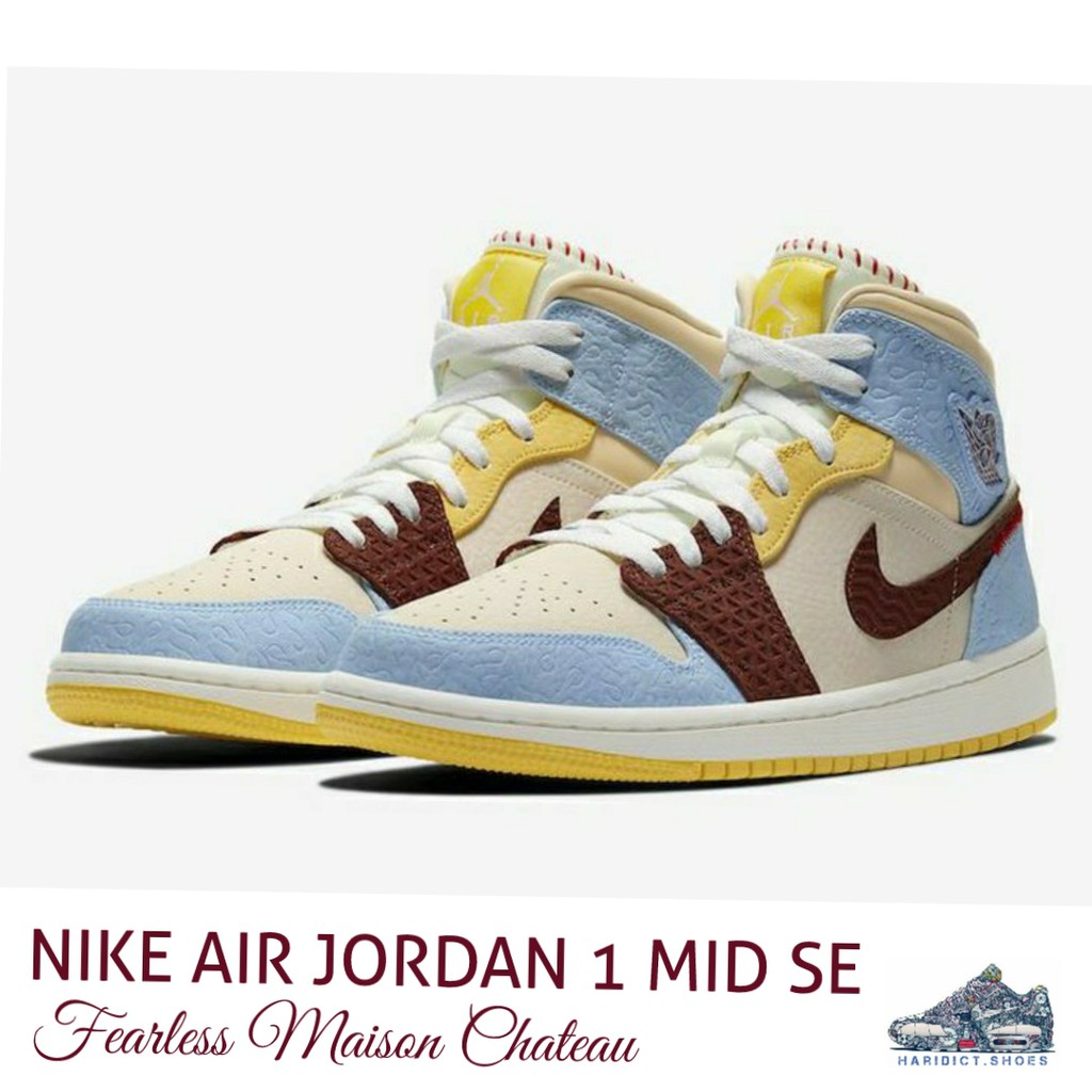 NIKE AIR JORDAN 1 MID SE FEARLESS MAISON C/ SEPATU COWOK / SNEAKERS / SEPATU SPORT / SEPATU OLAHRAGA