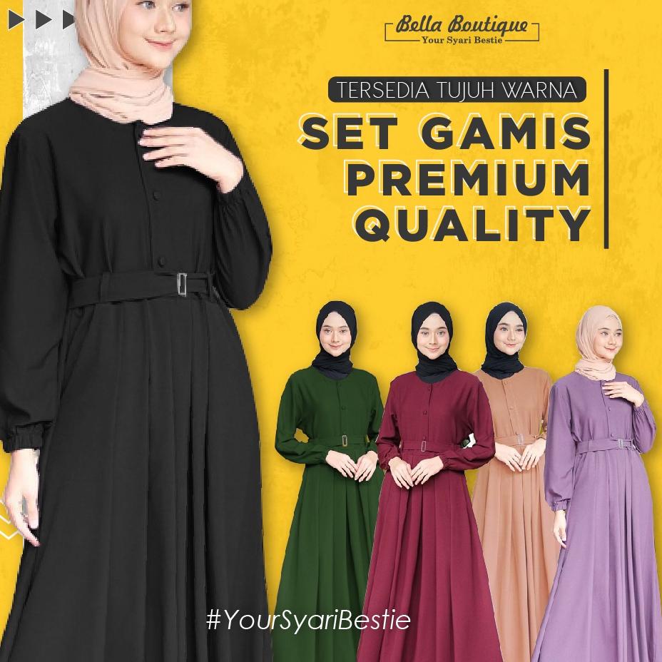 Siap Kirim.. Baju Gamis Dress Abaya Hitam Polos Wanita Remaja Dewasa Moscrepe Muslimah Syari Busana 