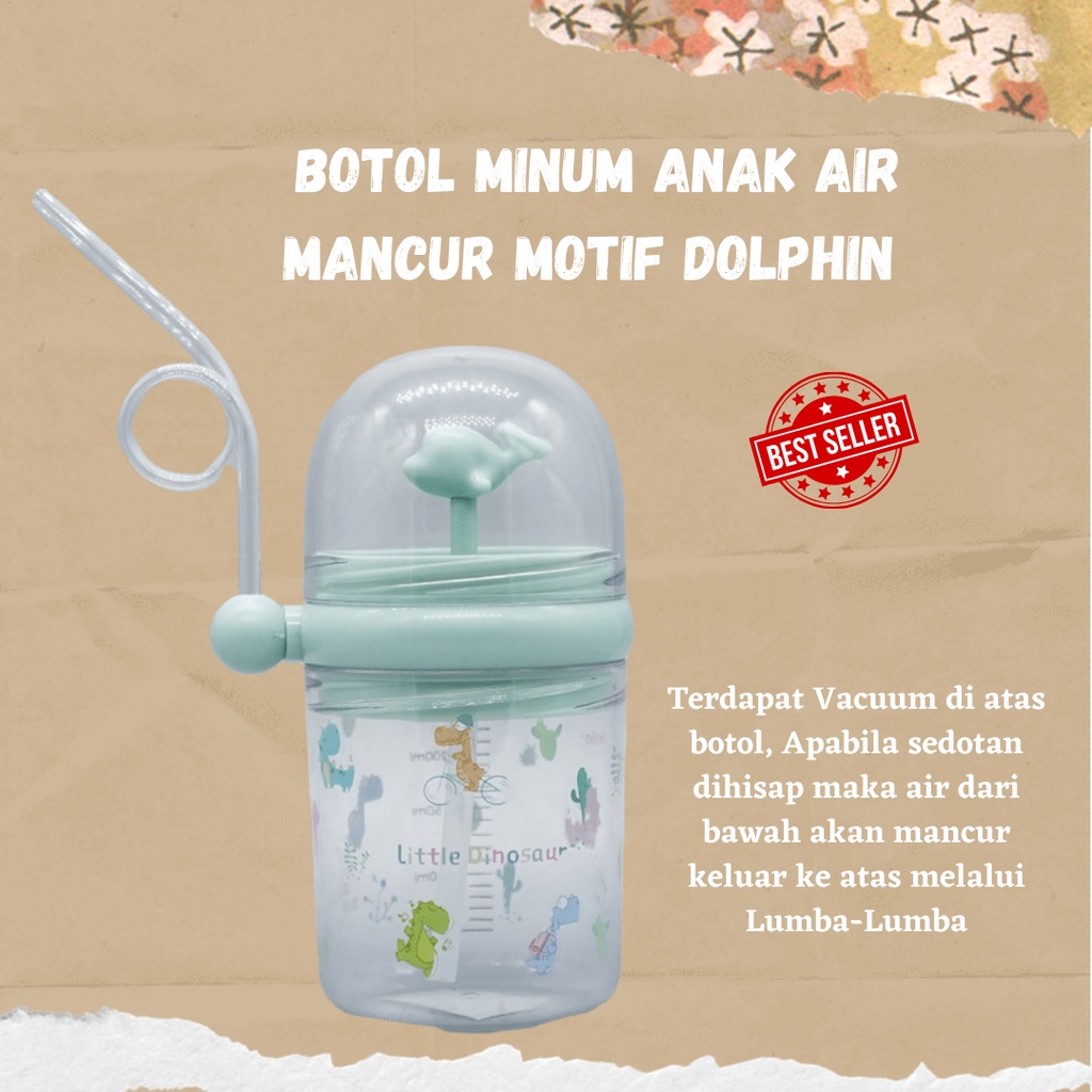 TERBARU!! Botol Minum Anak Air Mancur Motif Dolphin Children Free Dus