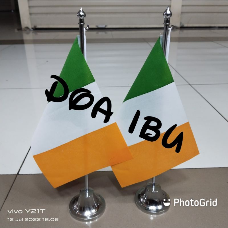 

best seller tiang stenlis meja+bendera IRLANDIA ready stock