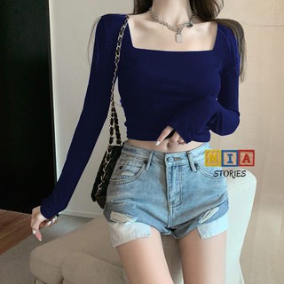 Jual MIA STORY FASHION Mabelle Blouse - Crop Top Lengan Panjang - Bisa