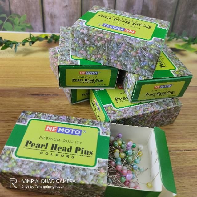 Pin Jarum Pentul Premium /Nemoto Anti Karat Bagus Beli Ecer dan Kotak/ Jarum Pentol Pearl Head pins
