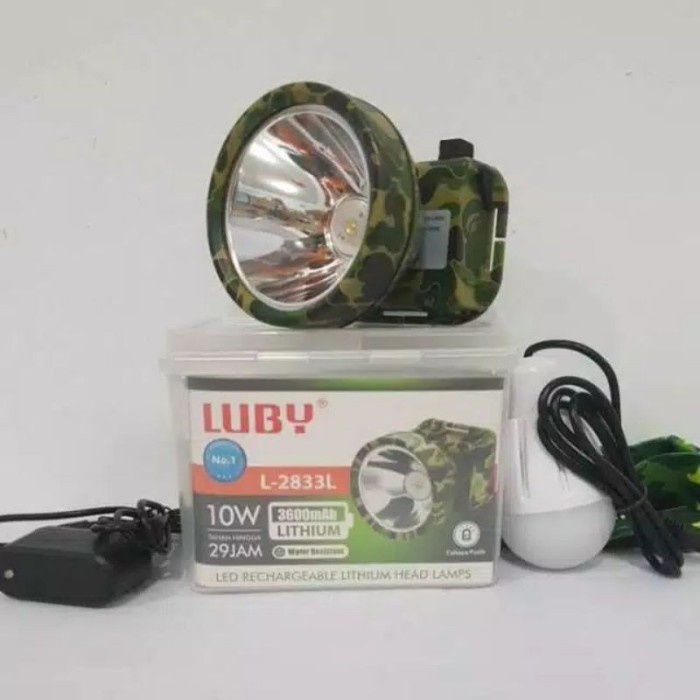 Senter Kepala LUBY 2833 / L2833 / L-2833 Motif Army 10 Watt