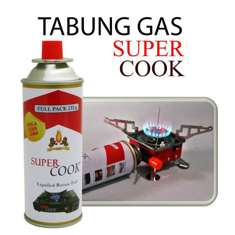 Super Cook Tabung Gas Kompor Portable isi 235 Gram