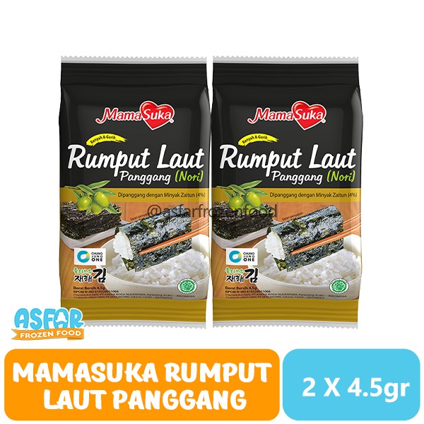 

Mamasuka Rumput Laut Panggang Nori Original 2 X 4.5 Gram