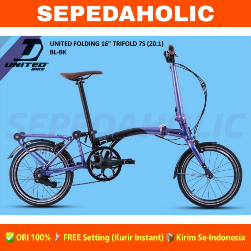 Sepeda Lipat UNITED TRIFOLD 7S Ukuran 16 Inch Shimano Nexus 7 Speed Garansi Resmi 5 Tahun
