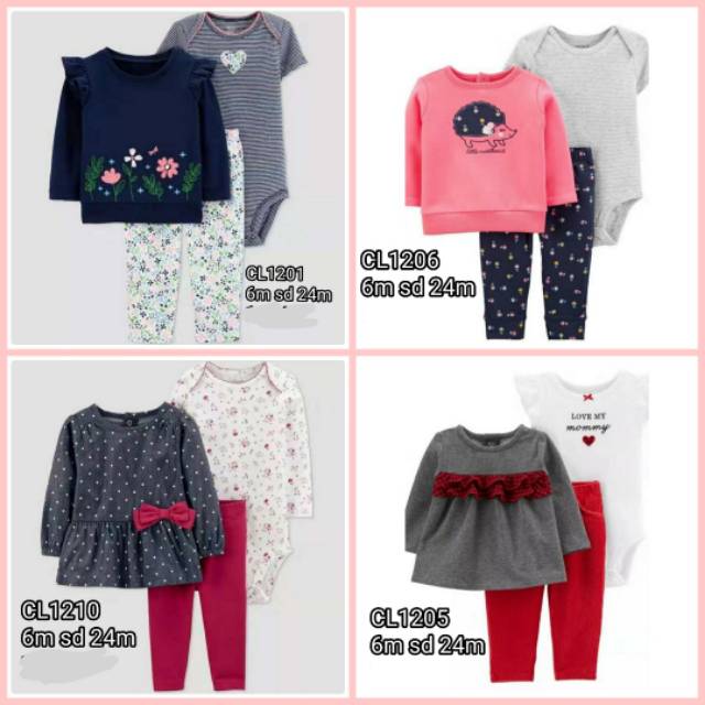 Setelan Sweater Atasan 3in1 6-24m Jumper Segitiga Bayi Anak