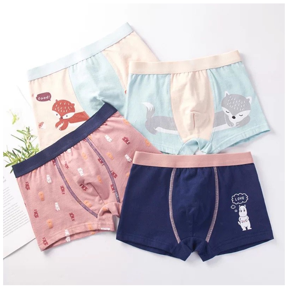 Celana Dalam Anak Laki Laki / Boxer Anak Motif Kartun Lucu / Underwear Kartun Bahan Katun Import Dingin