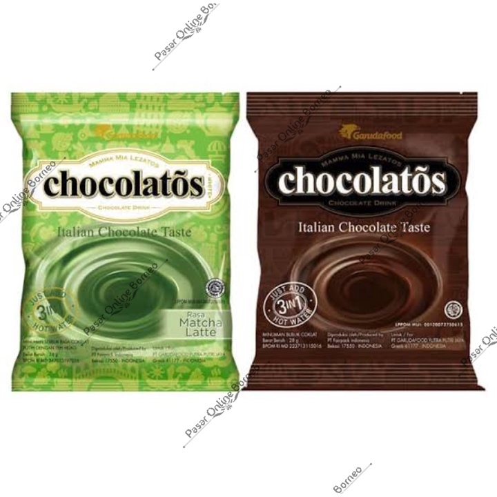 Chocolatos Drink Chocolate Matcha Latte Sachet 1 Renceng Isi 10 Pcs