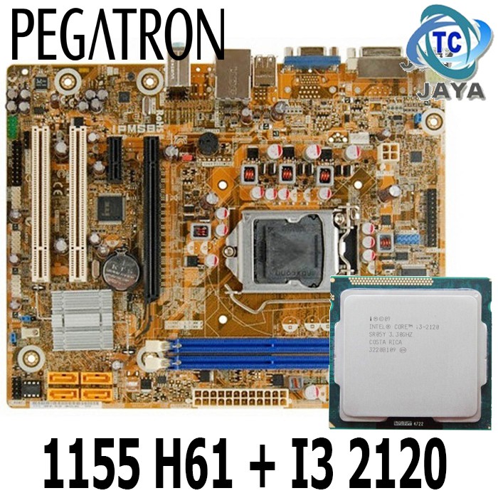 Mobo Intel LGA 1155 H61 - PEGATRON PLUS Processor core i3 2120