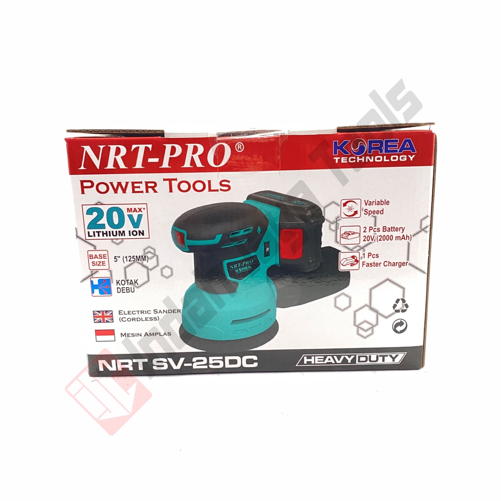 NRT-PRO SV-25 DC Cordless Orbital Sander Mesin Amplas Bulat Baterai