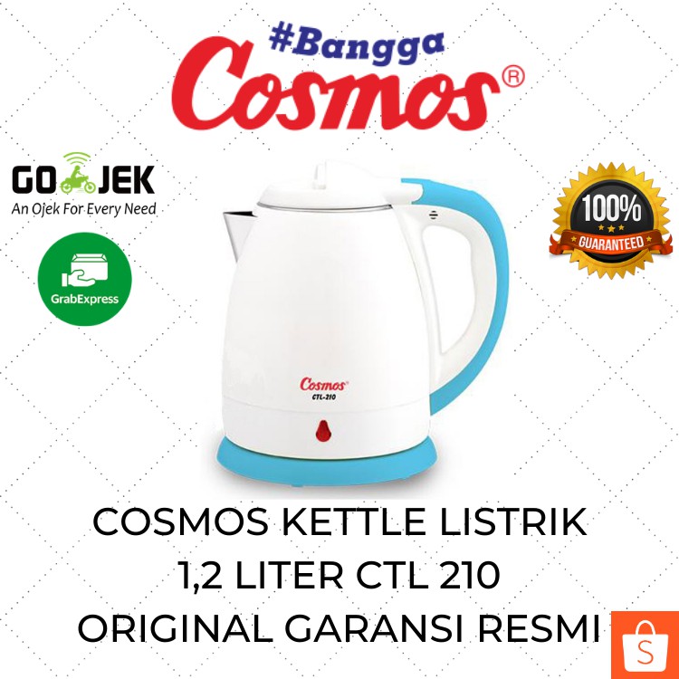 Cosmos Kettle Listrik 1.2 Liter CTL 210 / Pemanas Air Murah / Teko Ketel Listrik Original