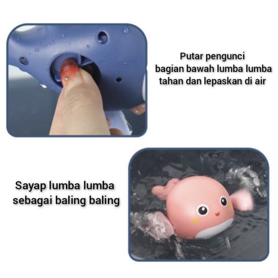 Mainan Mandi Bayi Anak Dolphin Berenang Mainan Air Bak Mandi Lucu Toy Turtle