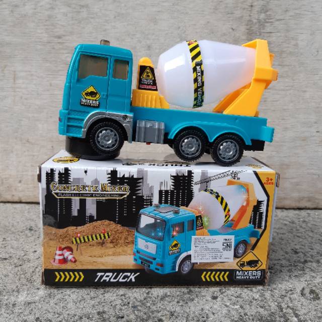 Mainan Truk Molen Bump &amp; Go Edukatif - Mobil Mixer Truck Anak Baterai