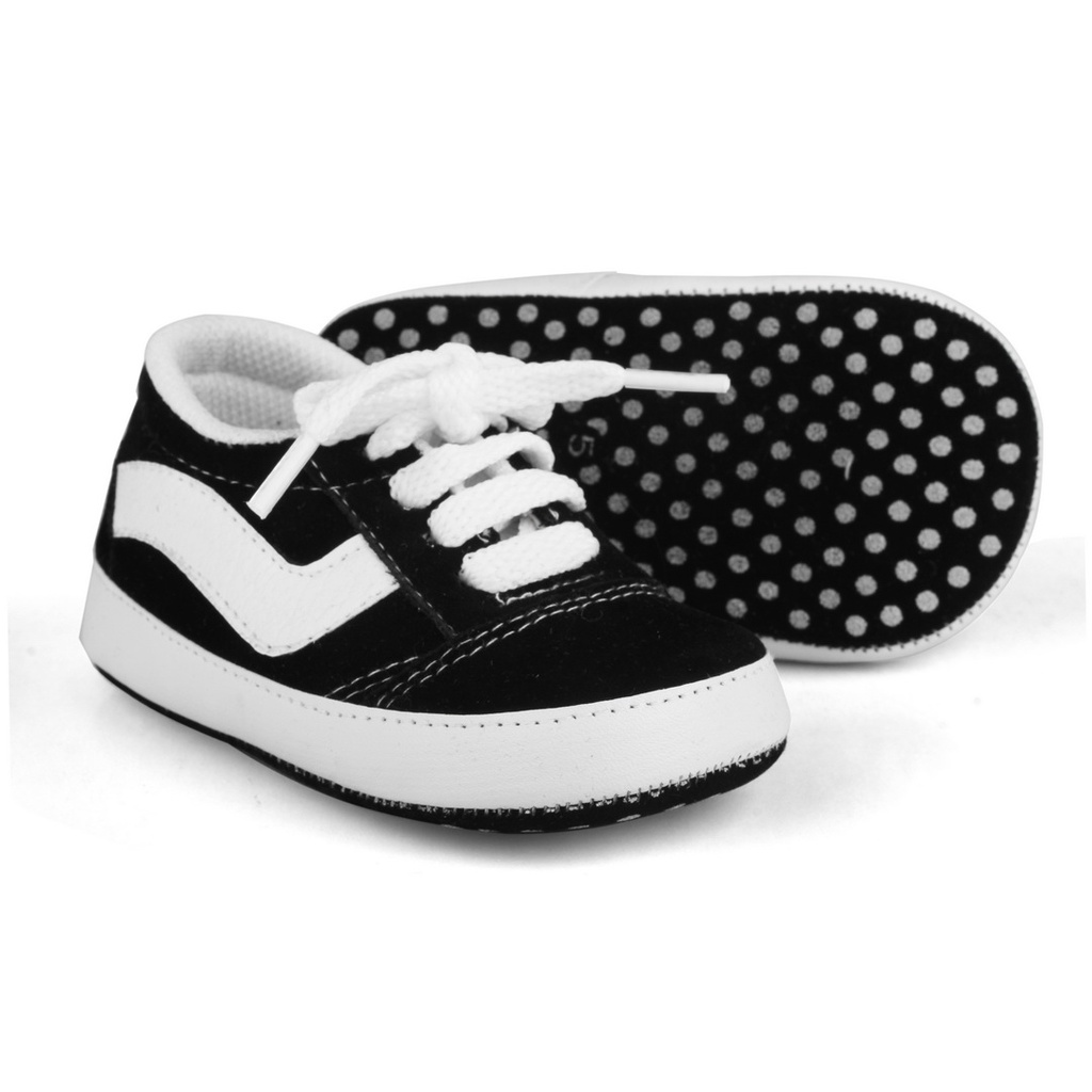 sepatu baby 0-9 bulan canvas ringan Hitam NB02