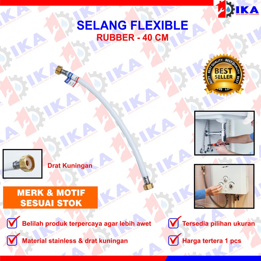 SELANG FLEXIBLE ANYAM 30 40 50 CM + PENGENCANG UNTUK WASTAFEL JET CLOSET PANAS DINGIN DRAT