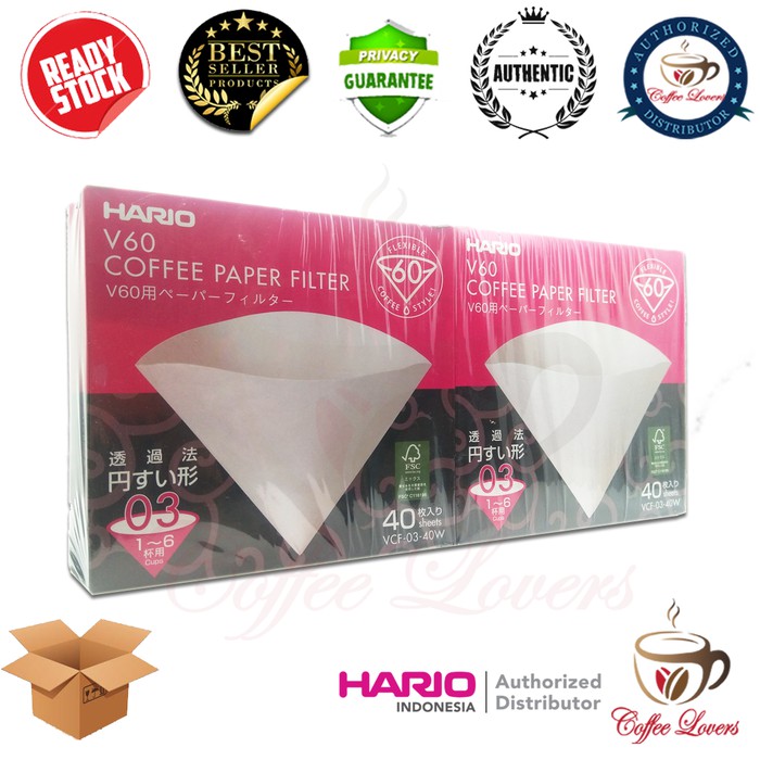 

HARIO V60 FILTER PAPER WHITE 03 40 PACK VCF-03-40W