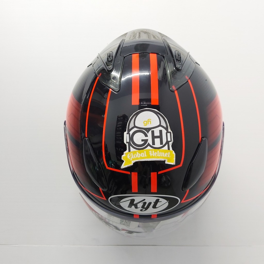 HELM HALF FACE KYT DJ MARU KYT DJMARU MOTIF #14 BLACK RED FLUO