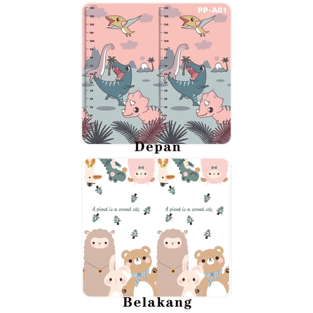 Matras lipat motif / Playmat bayi lucu / Matras yoga / Matras kebugaran bolak-balik PREMIUM termurah
