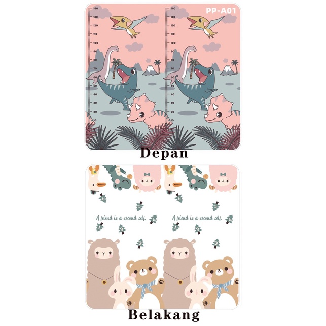 Matras lipat motif / Playmat bayi lucu / Matras yoga / Matras kebugaran bolak-balik PREMIUM termurah