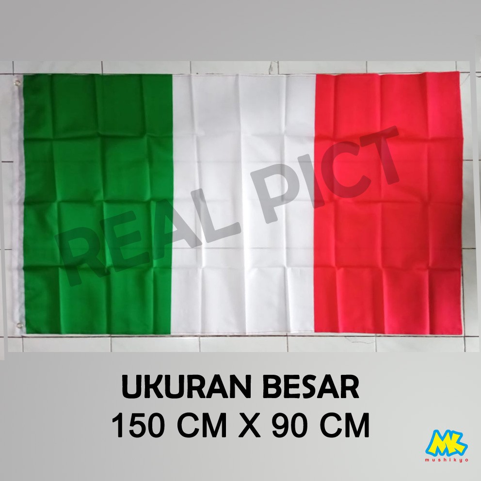 Bendera Negara Italia atau il Tricolore Ukuran Besar