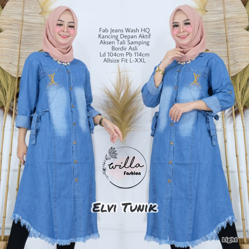 DETA TUNIK ELVI JEANS BORDIR KEKINIAN GBM