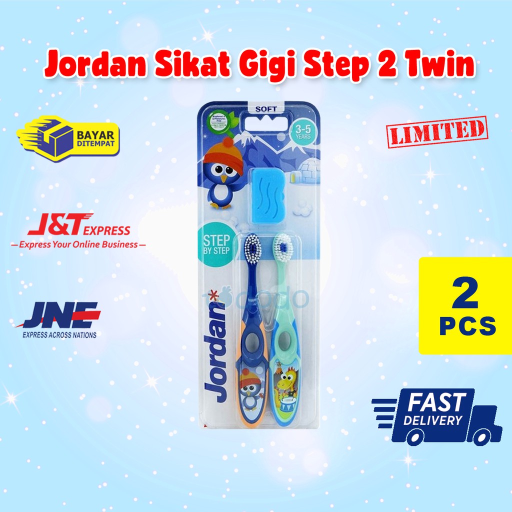 Jordan Sikat Gigi Step 2 Twin isi 2pcs / Sikat Gigi Anak