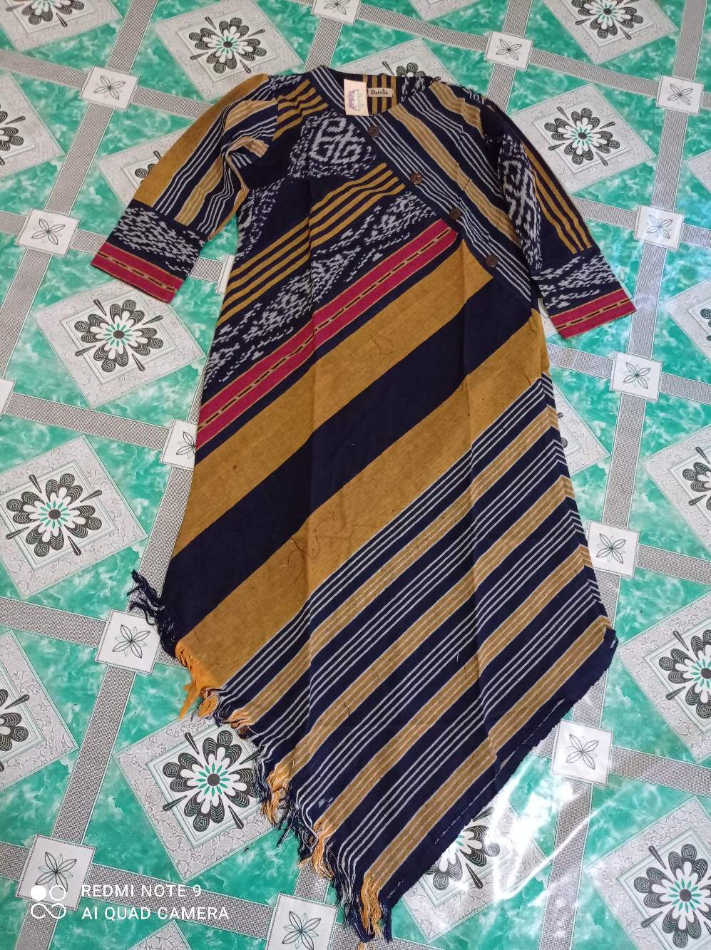 Ms Bisa Cod - Salwa Long Tunik Batik Tenun Troso / Atasan Batik Blanket Jepara / Lurik Handmade