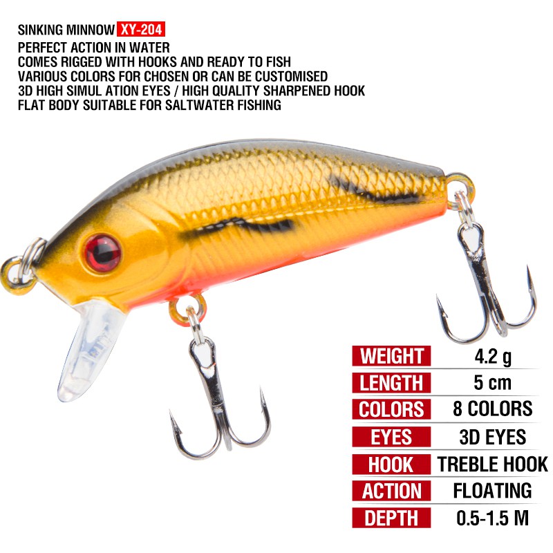 Umpan Pancing Alat Pancing Minnow Lure Umpan Pancing Buatan Umpan Mancing Plastic Bait Top Water Lure Alat Pancing Murah Kail Pancing Umpan Ikan 4.2g/5cm relix nusantara