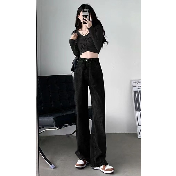✅COD NEW HITAM HIGH WAIST MURAH CELANA JEANS PANJANG WANITA