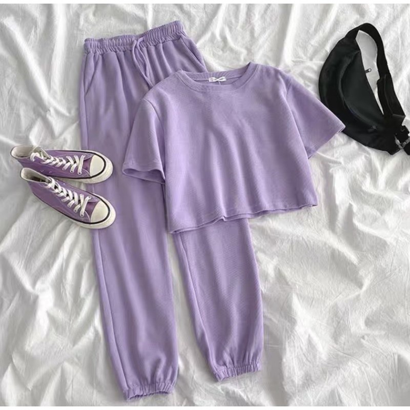 Rival set Setelan wanita Baju setelan wanita kekinian Baju crop Setelan atas bawah Baju wanita One s