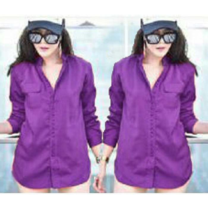 JAKET WANITA -  [Kemeja Maria Ungu SW] kemeja wanita rayon bangkok ungu