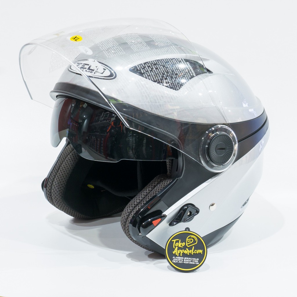 Helm Zeus Zs-610 Silver Half Face