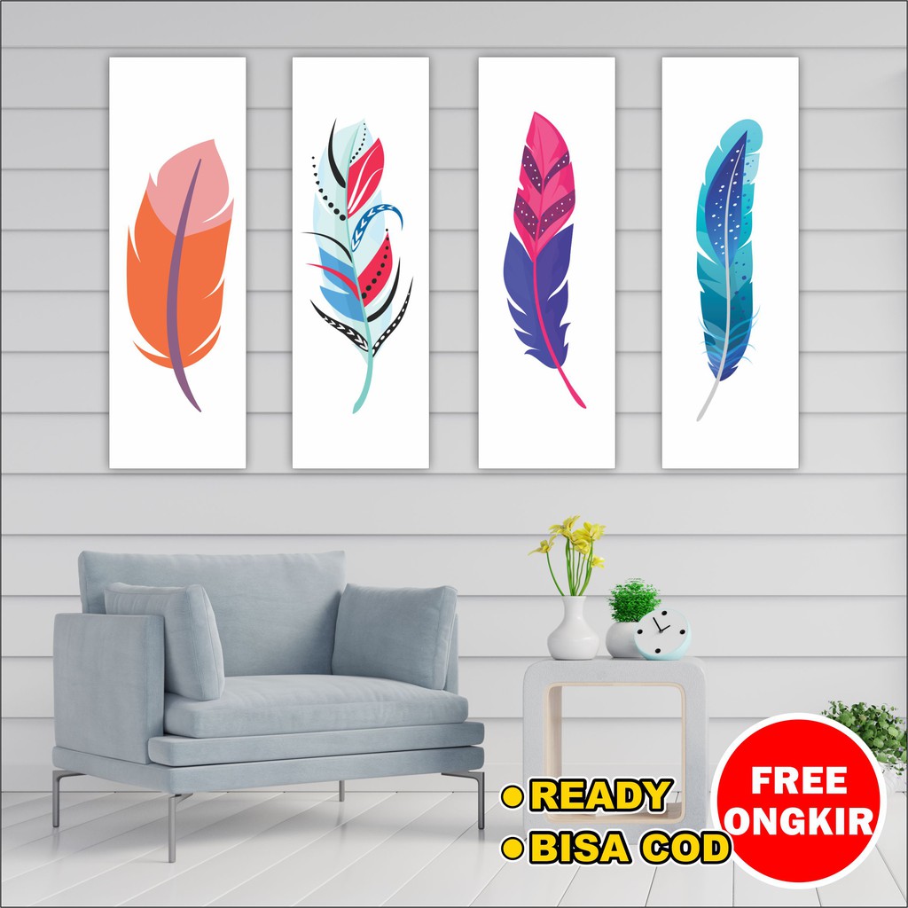 Hiasan pajangan dinding kamar dekorasi rumah ornament Wall Decor feather kartun shabby dekorasi kayu