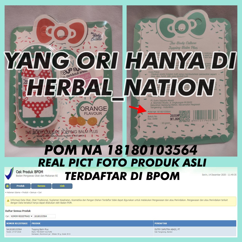 Topping Toping Balm Plus Original Thailand Pemutih Selangkangan Ketiak Bokong Pantat Permanen Ampuh