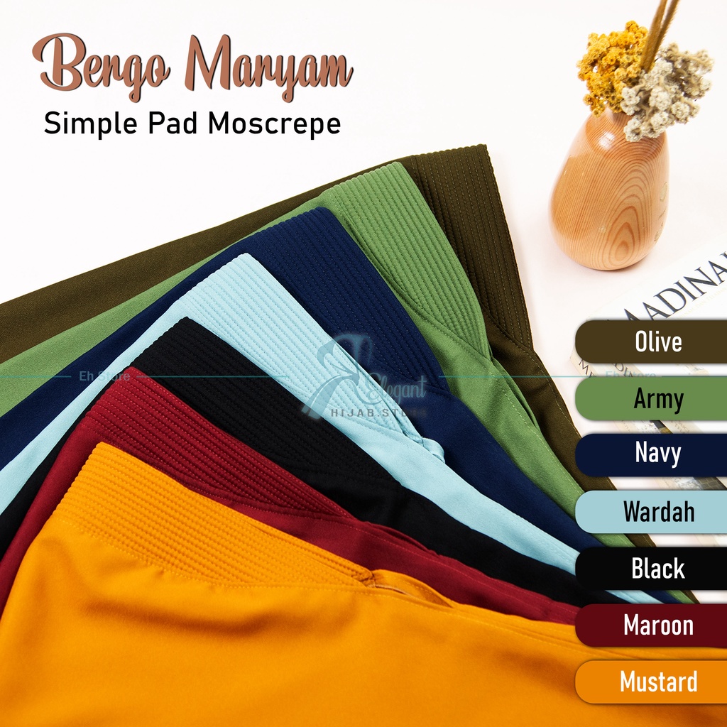 Kerudung instan / Jilbab bergo maryam SIMPLE PAD MEDIUM M murah (TANPA TALI)-1