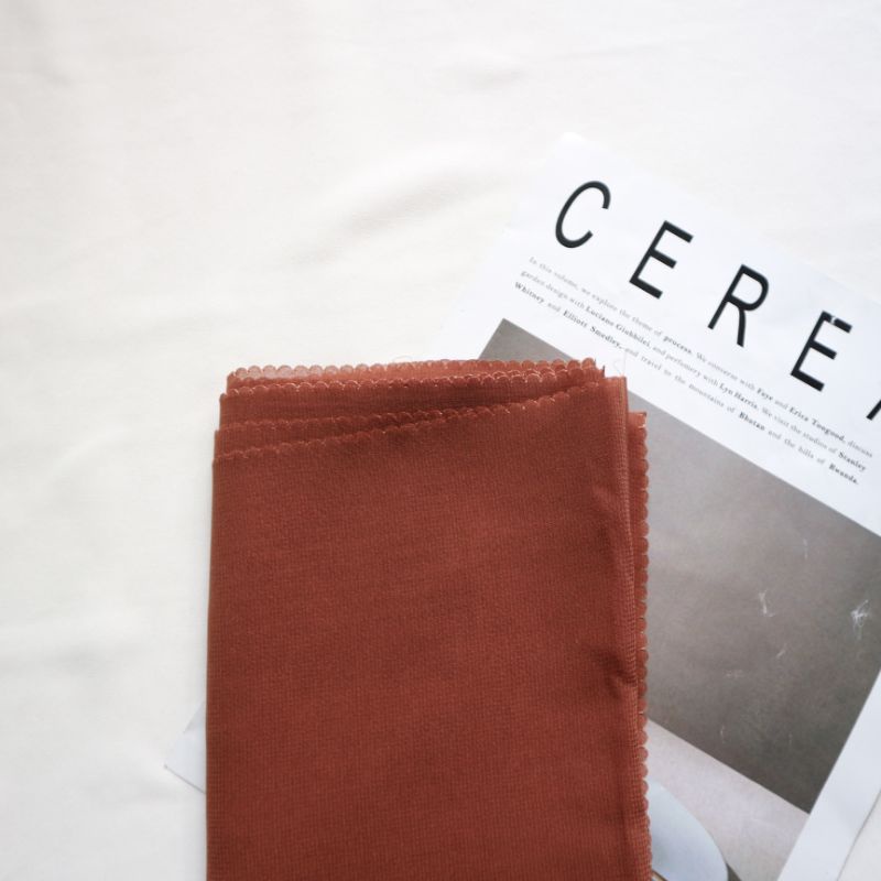 Bella Square Lasercut premium | hijab potton lasercut | pollycotton-LC teracotta