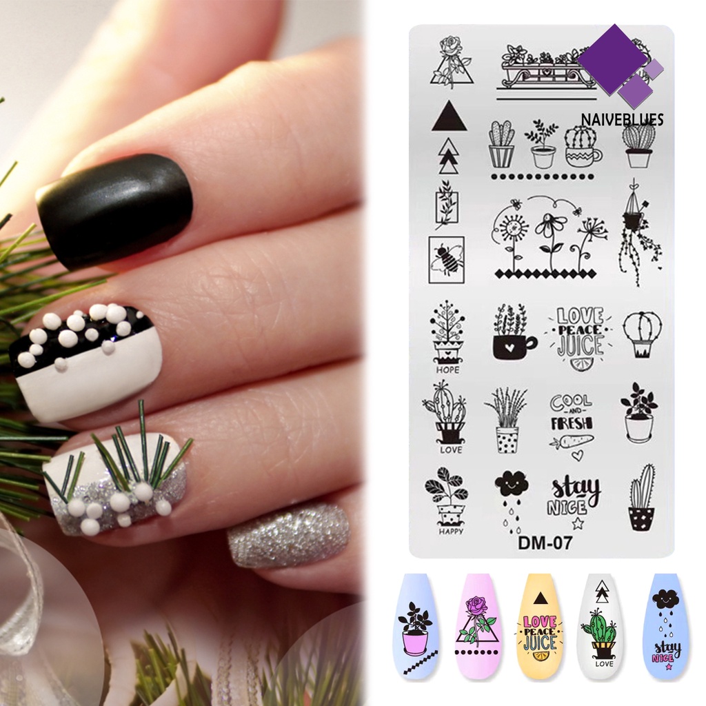 Naiveblue &gt; Cetakan Kuku DIY Bahan Stainless Steel Untuk Nail Art