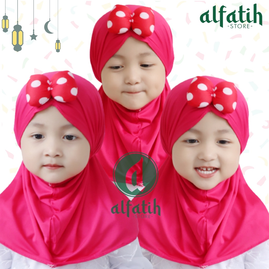 ALFATIH STORE / Jilbab Anak Mini Mouse Polkadot / Hijab Anak Cantik / Jilbab Anak Murah