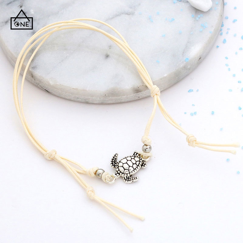 COD❤Ready stock 1pc Gelang Kaki Penyu Tali Rami Retro Wanita Double ​Layer Baru Fashion Aksesoris Hadiah Pacar Berongga A