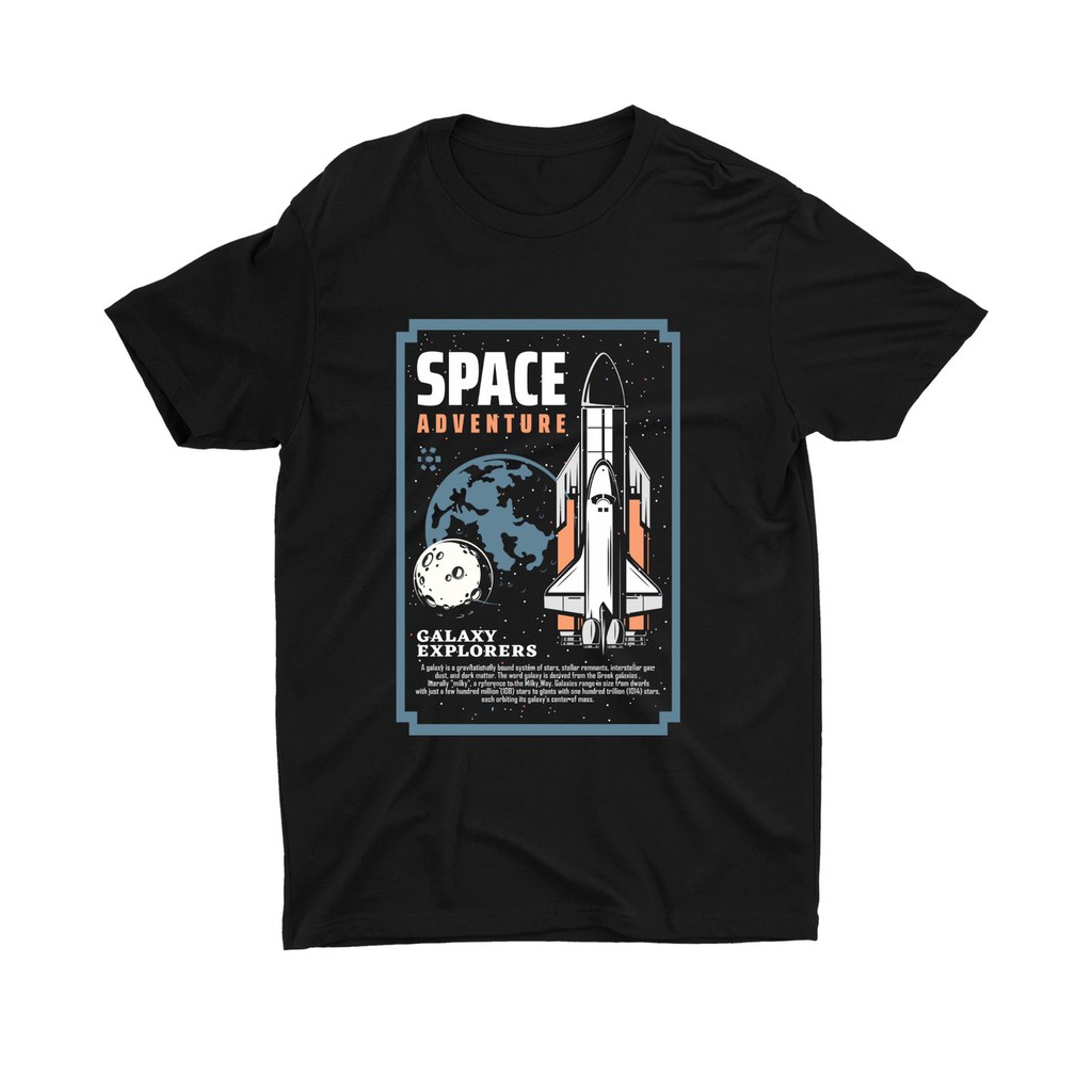 Tshitrallday Kaos Premium Unisex Pria &amp; Wanita bisa Oversize 100% Cotton Combed GRAPHIC GALAXY EXPLORE