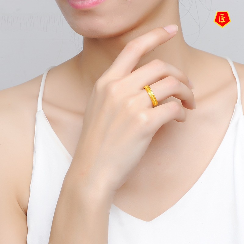 [Ready Stock]Simple Personality Gold Couple Rings