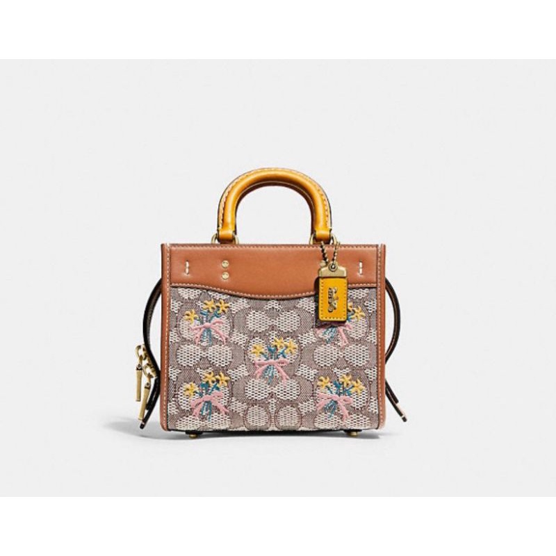 Coach Rogue 17 Signature Textille Jacquard With Boequet Embrodery (C5465)