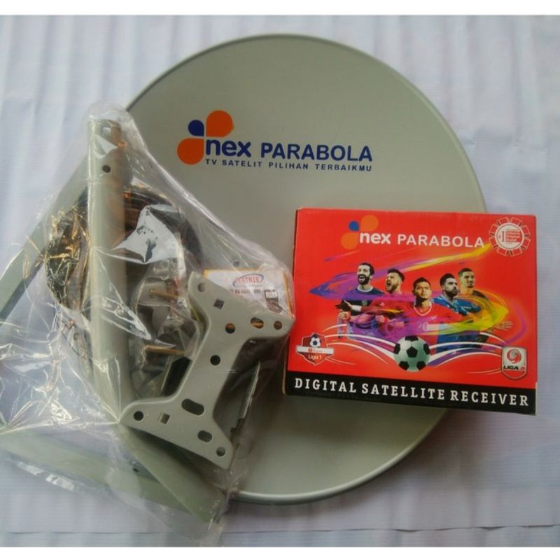 Parabola mini 45cm nex parabola + resiver paket lengkap tinggal pasang saja
