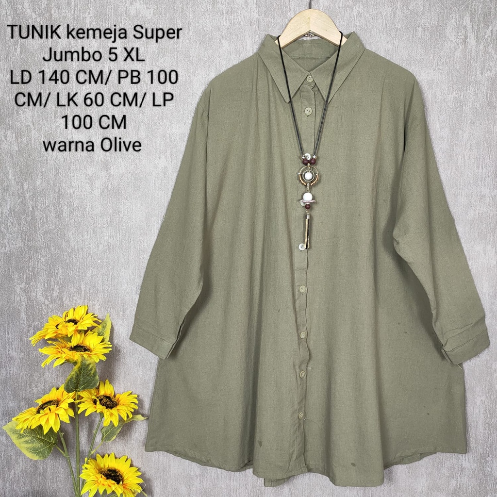 Jual Tunik Kemeja Super Jumbo Ld Cm Model Polos Terbaru Dan