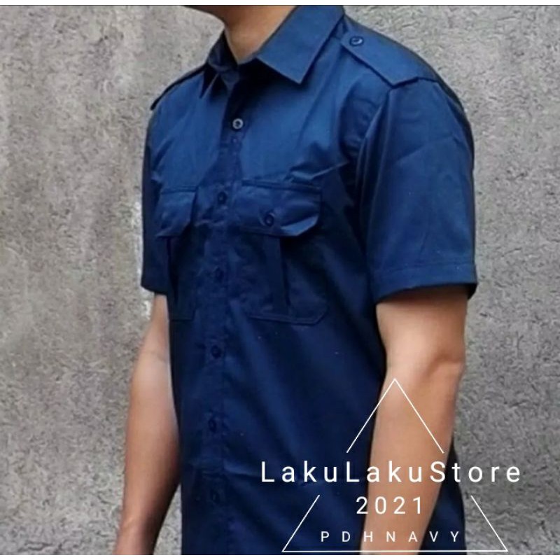 kemeja pdl pria wanita PDL navy/Seragam Baju kemeja PDL PNS kantoran