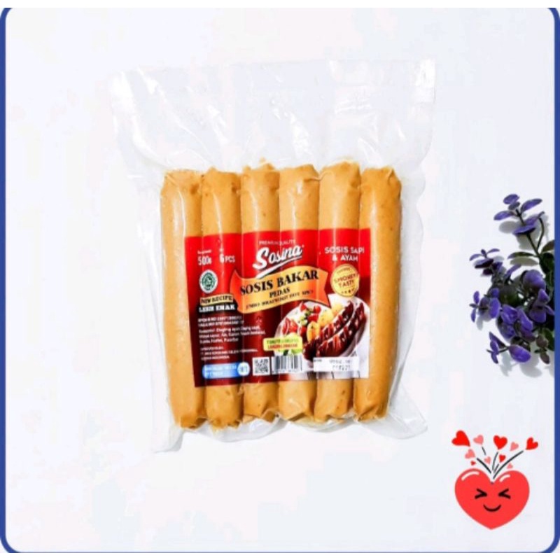 

Sosis Bakar Pedas Jumbo Panjang SOSINA 500gr Isi 6