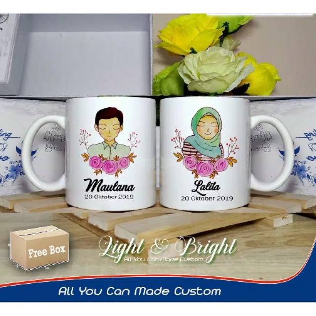 ASTONE Souvenir pernikahan  / Kado / Hadiah / Ulang tahun / Mug / Wisuda  / Bayi / Unik / Mug Custom