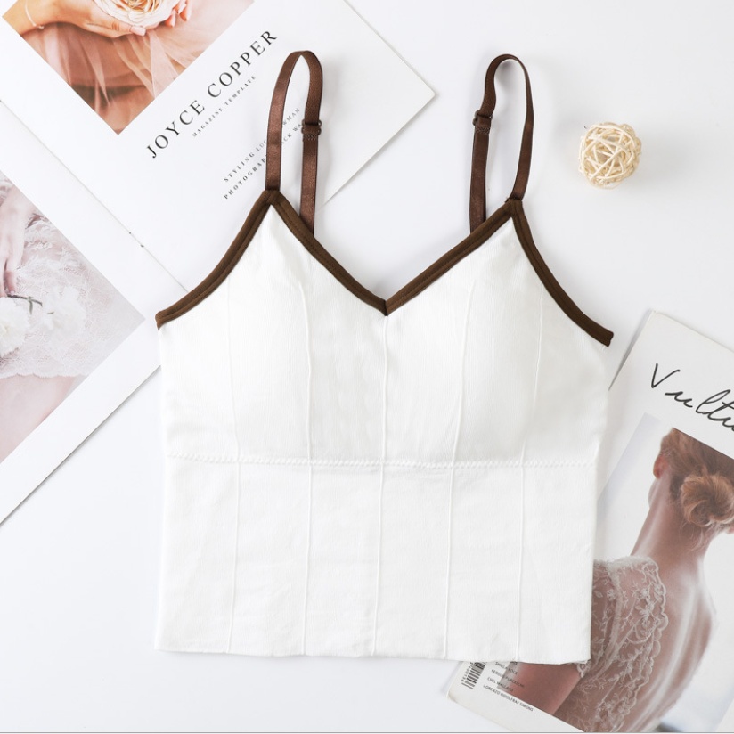 ♕ Tmall ♕ TM-119 TANKTOP BRA WITH CUP BH SINGLET PAKAIAN ATASAN WANITA IMPORT CROP-8