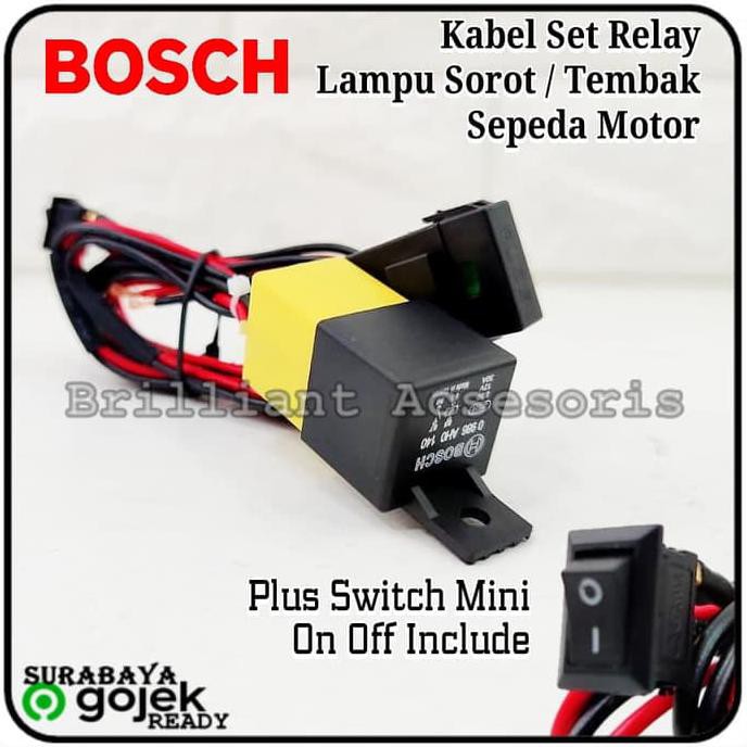 Ready Kabel Set Relay Bosch - Lampu Tembak / LED / Sorot / Tamhahan - Motor -
